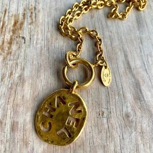 Vintage Chanel Necklace 1980s Gold Plated Pendant